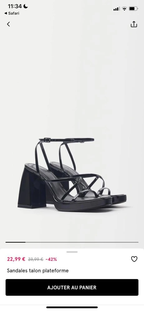 Sandales talon plateforme à -42% chez Bershka...