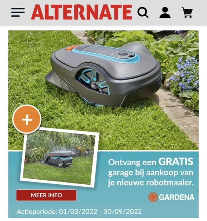 Gratis garage bij aankoop van robotmaaier. Bi...