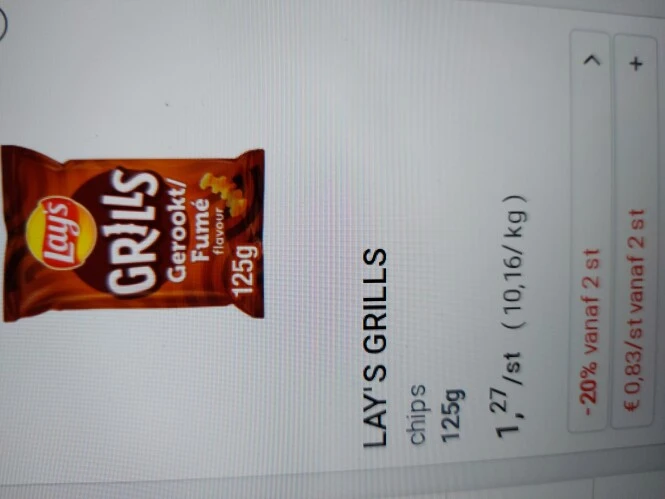 Collect&go grills chips 125g vanaf 2 stuks €0...