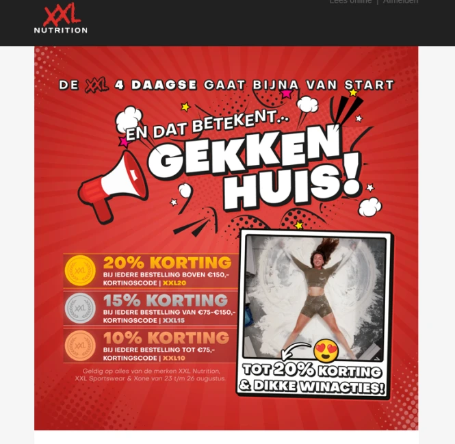 20% korting bij aankoop vanaf €150; code XXL2...