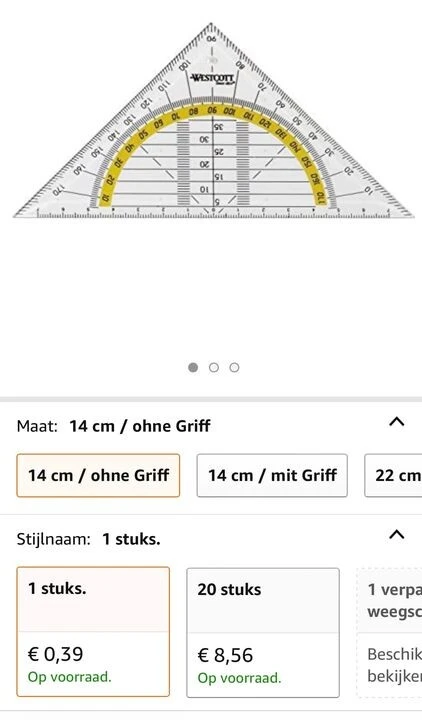 Geometrische driehoek Westcott voor 0,39€ bij...