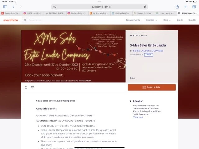 Estée Lauder xmas sales 25/26/27 Kyoto Buildi...