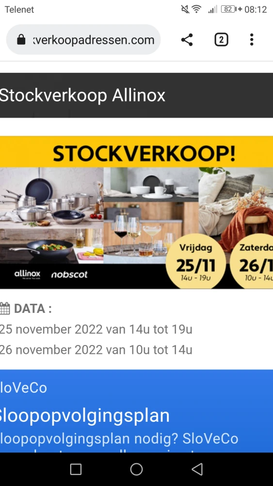 Bij stockverkoop Allinox kan je terecht voor...
