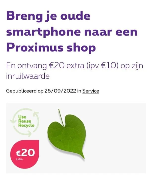 Tot eind oktober kan je ELKE gsm binnen breng...