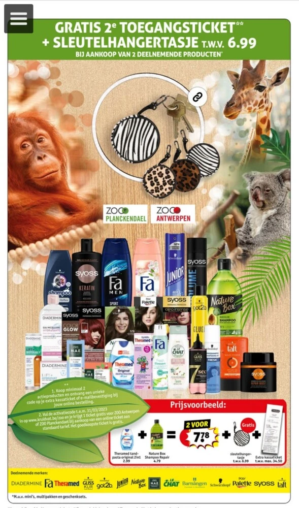 Kruidvat gratis 2e toegangsticket Zoo Antwerp...