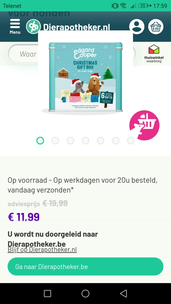 Edgard en Cooper kerstcadeaubox voor honden n...