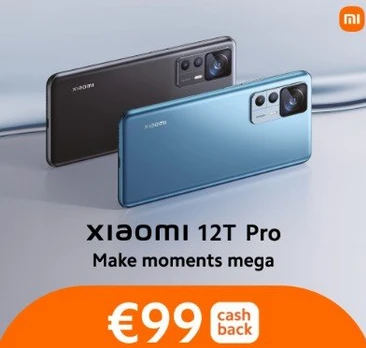 Xiaomi 12T Pro met €99,00 cashback https://x...
