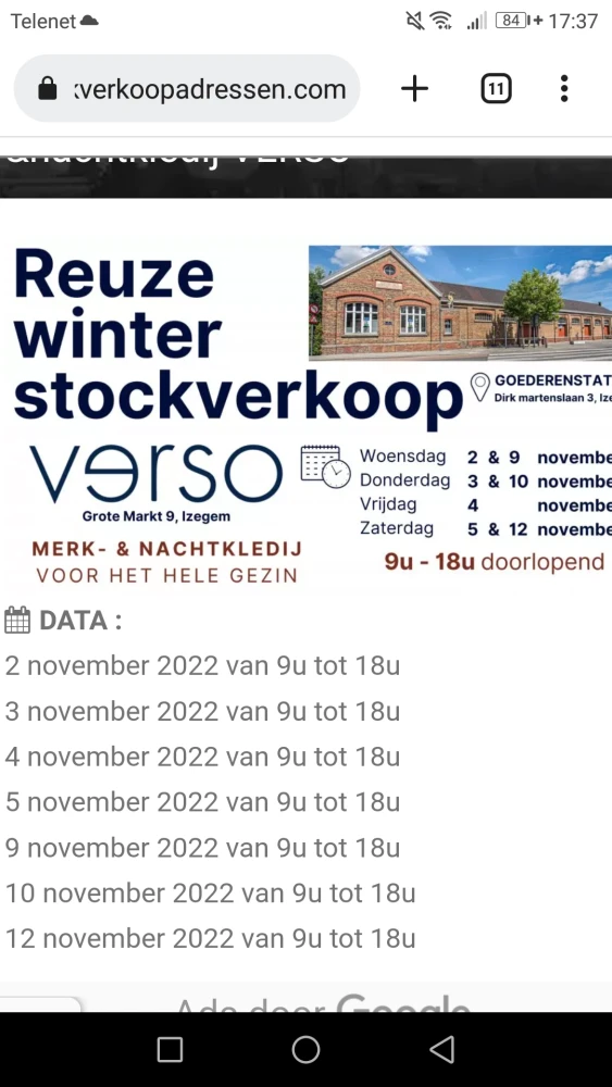 Winterstockverkoop v merk- en nachtkledij voo...