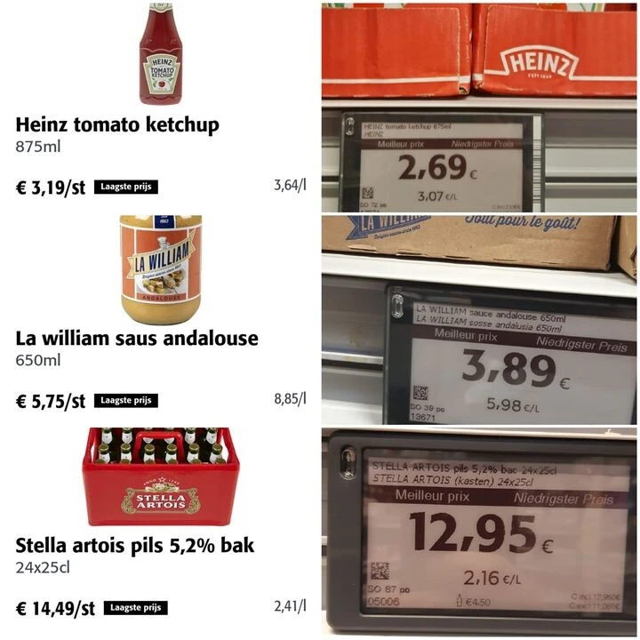Prijzen te 3/11/'22 Colruyt lux. vs Bel. Cris...