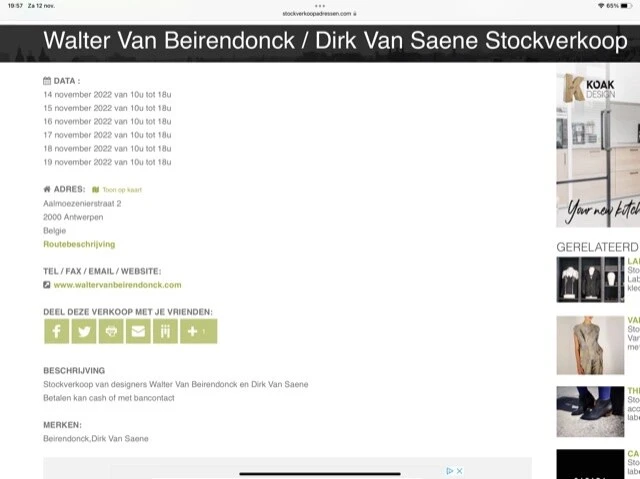 Walter Van Beirendonck / Dirk Van Saene Stock...