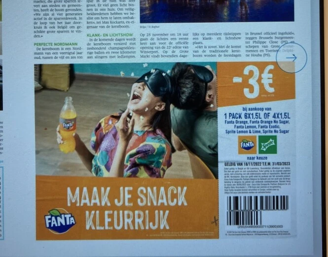 Bonnetje in metro vrijdag 18/11 Fanta of spr...