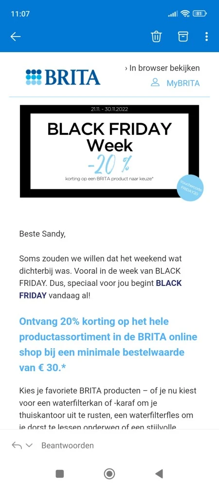 Site ok 20% korting op het hele productassort...
