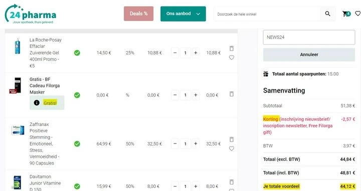 Tot -50% bij 24pharma en -5% extra korting vo...
