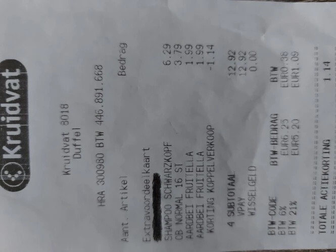 Kruidvat 100% terugbetaald via 2de kassabon v...