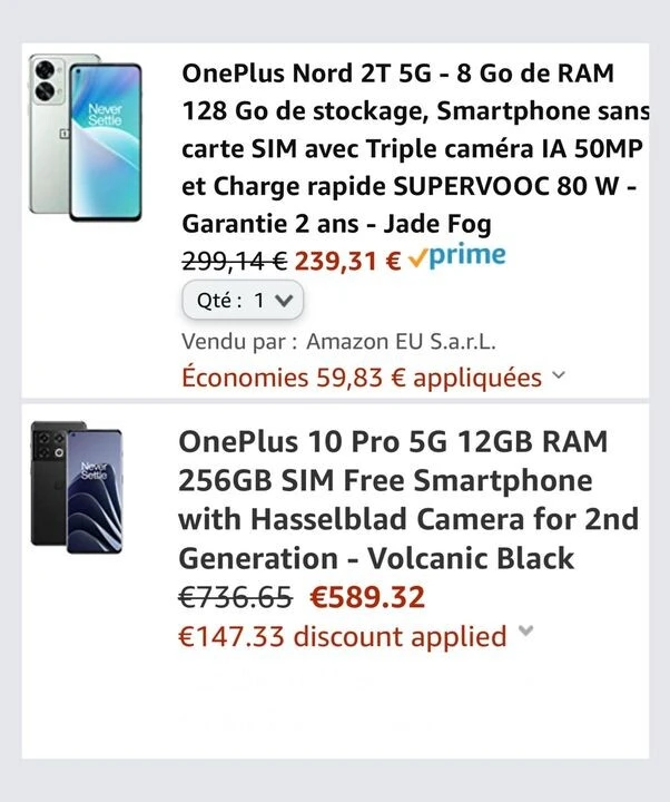 🚨 Hoge korting op OnePlus bij Amazon❗️ 239€...