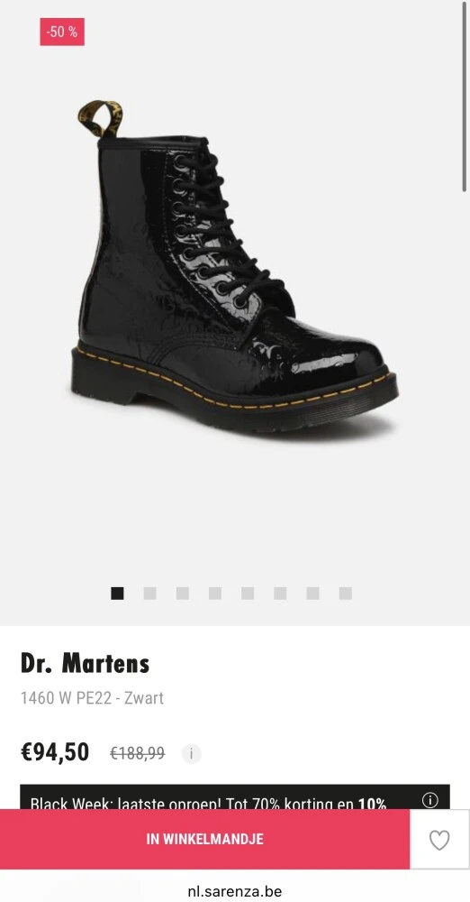 Op Sarenza -50% op dr. Martens schoenen op de...
