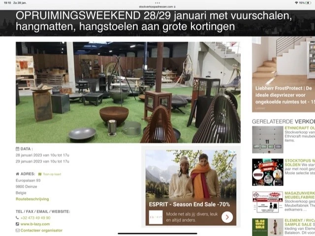 OPRUIMINGSWEEKEND 28/29 januari met vuurschal...
