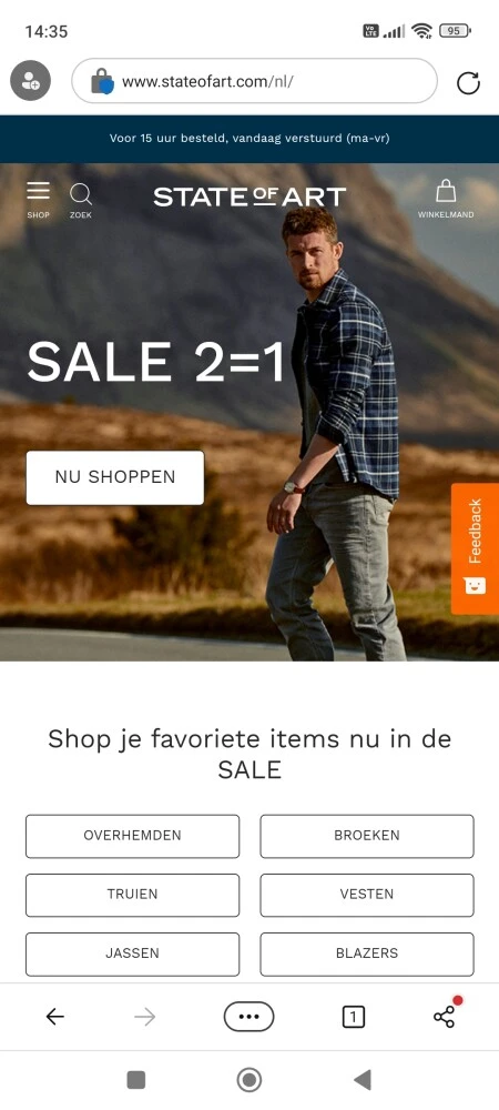 2=1 actie bij State of Art: Koop 2 of meer a...