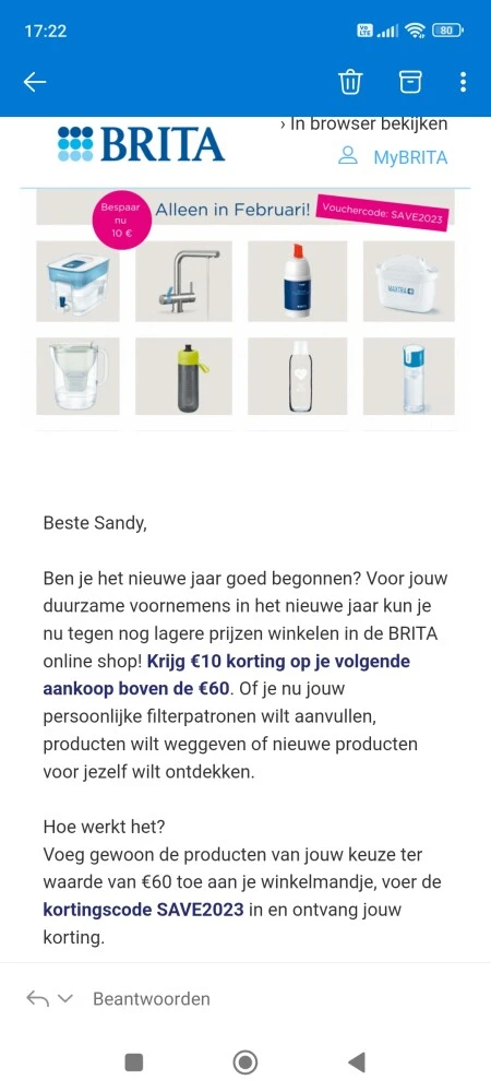 €10 korting op je volgende aankoop boven de €...