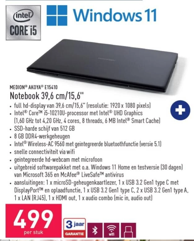 Vanaf zaterdag Medion Notebook in Aldi voor 4...