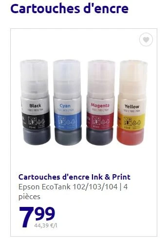 Bonjour, Chez Action , on vend de l'encre Eco...