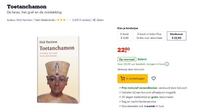 Zondagvoordeel: Boek Toetanchamon, Dirk Haris...