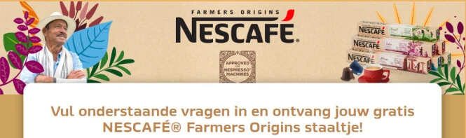 Gratis staaltje capsule Nescafé Farmets Origi...