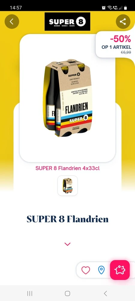 Shopnium 50% cashback super 8 flandrien, -50%...