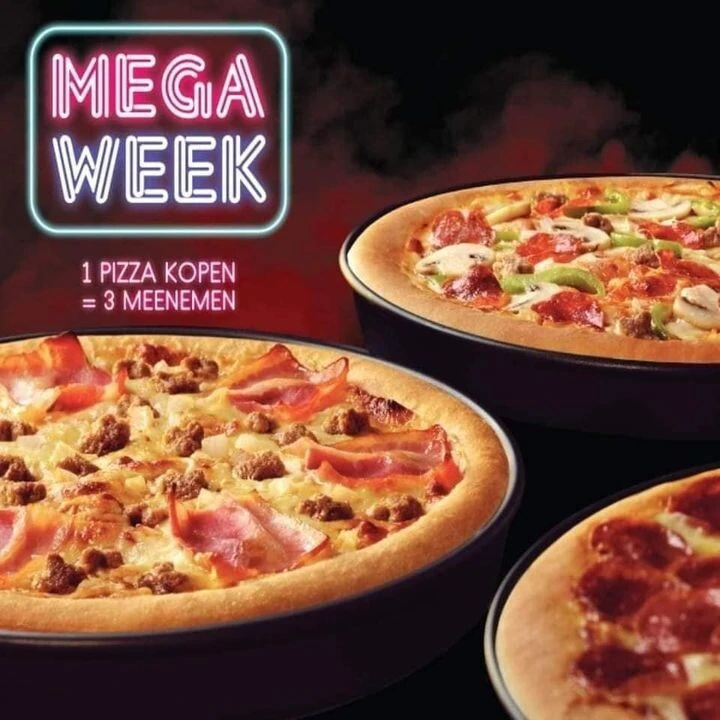Pizzahut Megaweek 👉 1 pizza kopen 🍕 = 3 piz...
