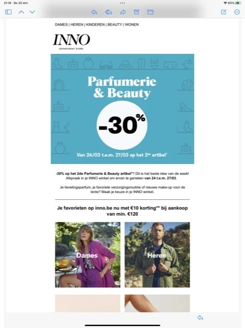 30% op het 2de Parfumerie & Beauty artikel -...