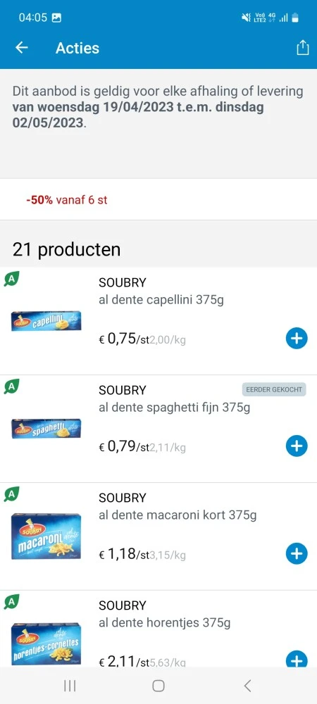Collect and go soubry bv capellini 0.75€/st=2...