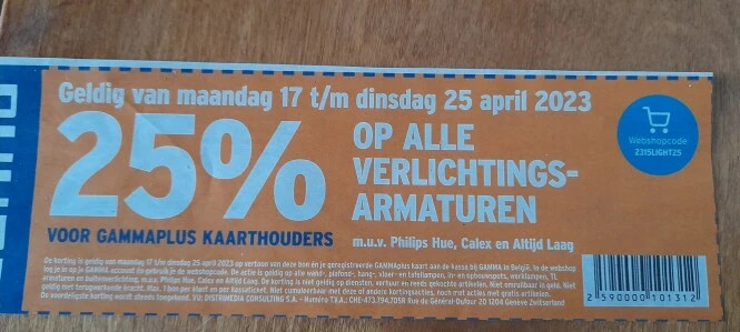 -25% korting op alle verlichting muv Philips...