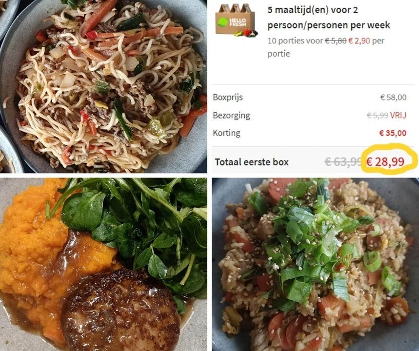 5 maaltijden voor 2 personen bij HelloFresh....