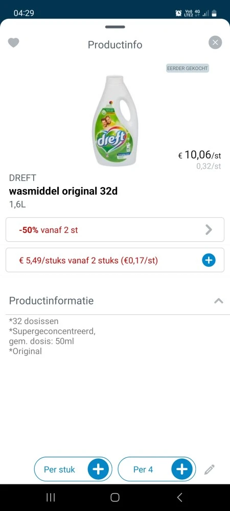 Collect and go dreft wasmiddel bv original 32...
