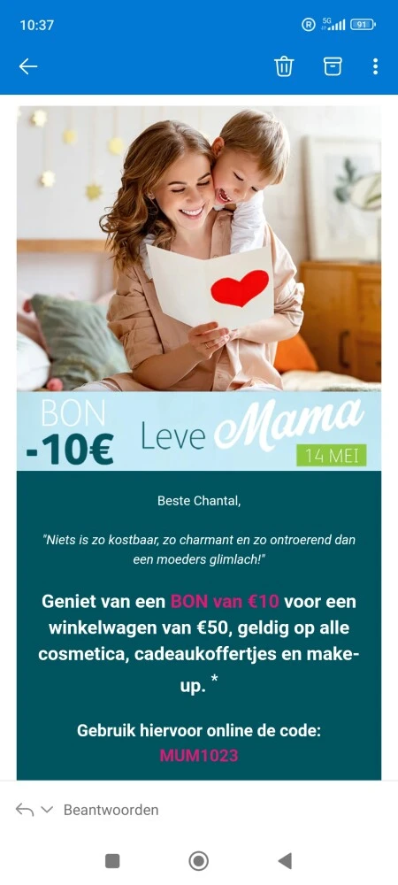 BON van €10 voor een winkelwagen van €50, gel...