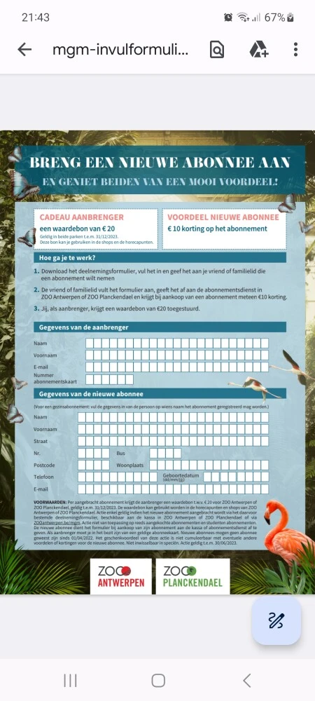 ZOO Planckendael en ZOO Antwerpen: Breng een...