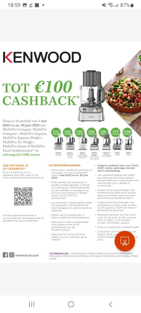 Bij aankoop v een deelnemende foodprocessor v...