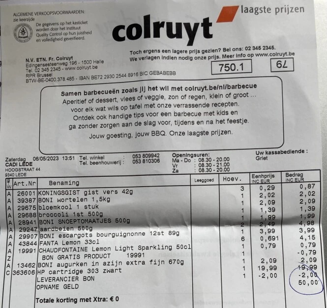 Colruyt 6/5 Aardbeien 2x 500 gram 2,49€ /st...