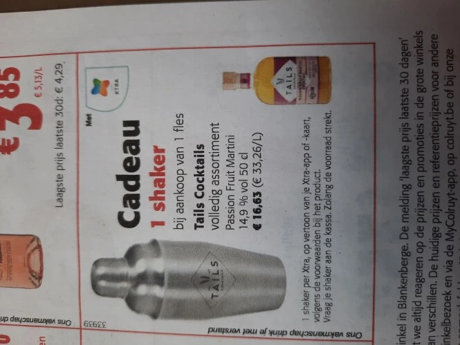 Colruyt Vanaf 17/5 1 shaker cadeau bav 1 fles...