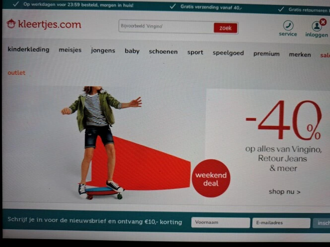 kleertjes.com weekend deal -40% op alles van...