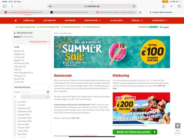 Summersale - boek tussen 6 t/m 12 juni en kri...