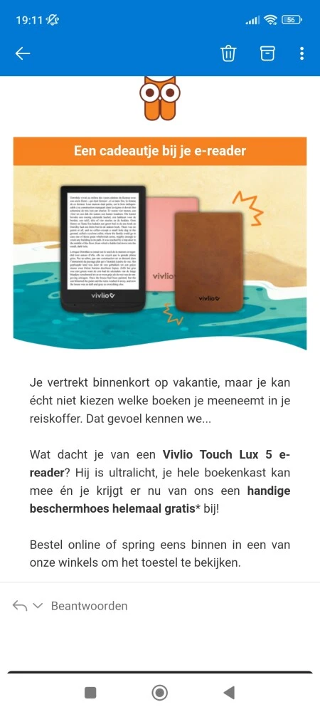 Bij aankoop van een Vivlio Touch Lux 5 e-read...
