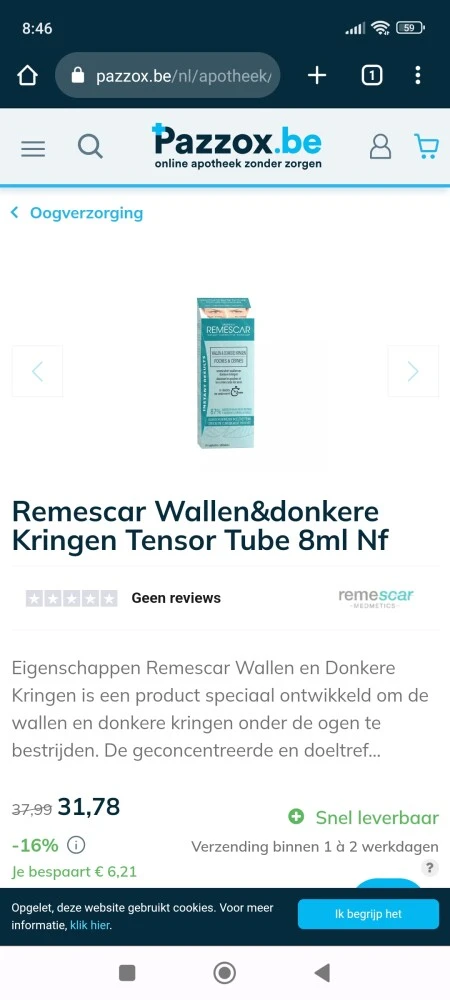Bij Remescar 1+1 gratis (combineren mag, goed...