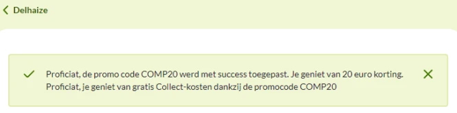 20euro korting bij Delhaize + gratis levering...