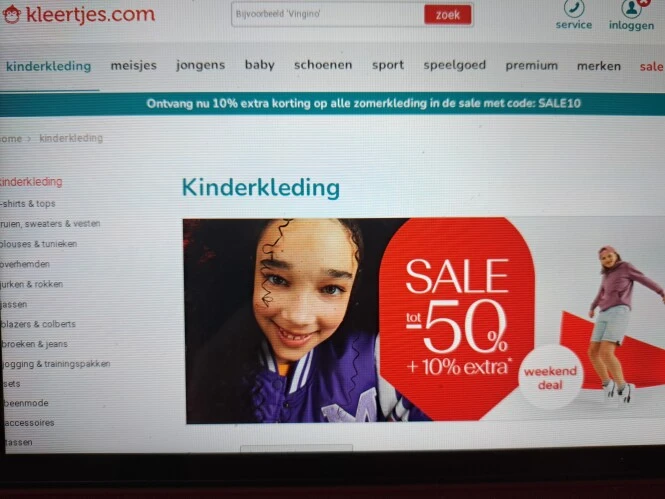 kleertjes.com weekenddeal sale tot 50% kortin...