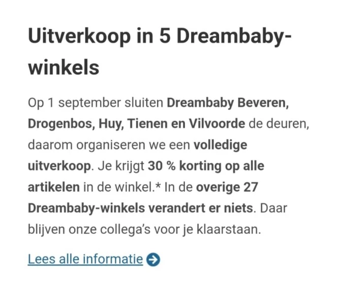 5 Dreambaby winkels doen totale uitverkoop (H...