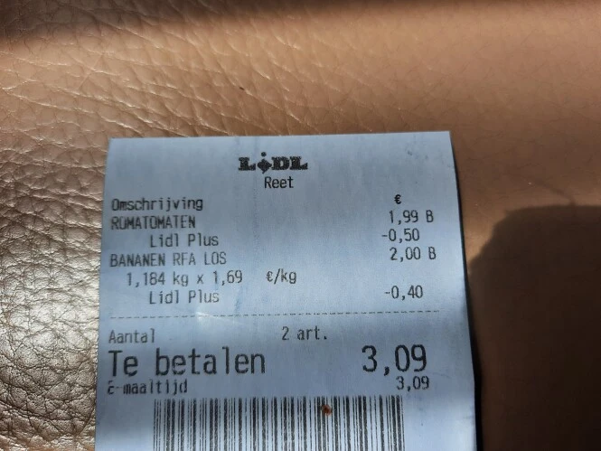 Lidl met de coupins in de app korting op roma...