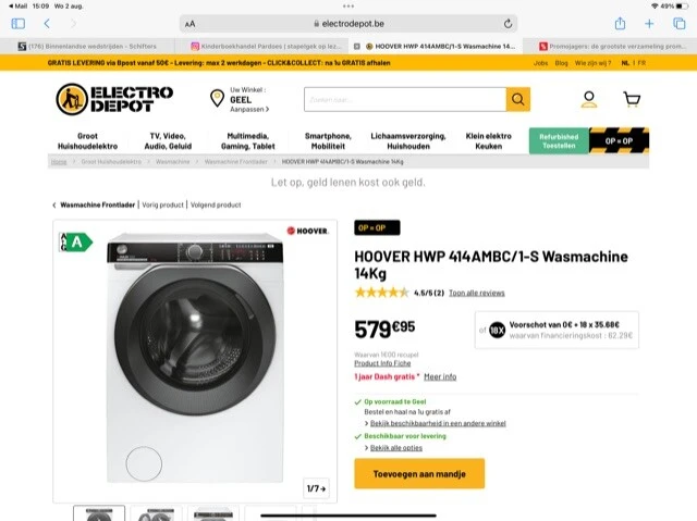 Tot 30 September 2023 1 jaar Dash gratis pour...
