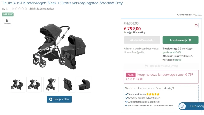 Thule 3-in-1 Kinderwagen Sleek + Gratis verzo...