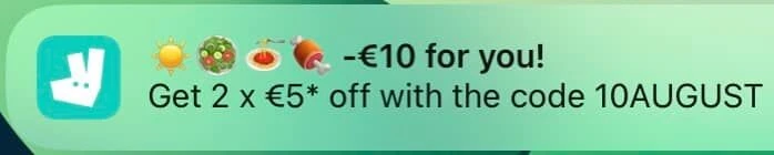 Réduction DELIVEROO : 2x 5€ 🤩🎉 ✅ Code 10AU...